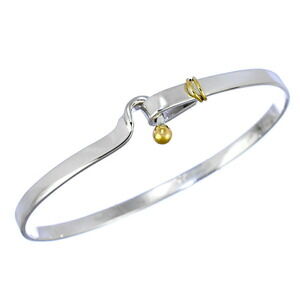 Tiffany hook eye bangle bracelet Silver yellow gold CO